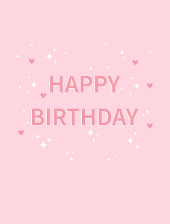 Happy birthday card. Greeting card for birthday, poster, banner anniversary. pink background. Congratulation on the cute background.のイラスト素材