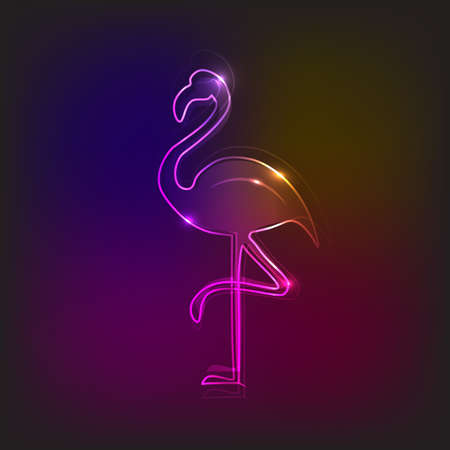 Flamingo neonのイラスト素材