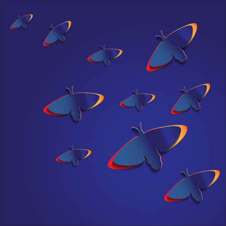 Blue buterfly backgroundのイラスト素材