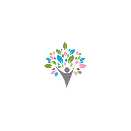 Creative People Life Tree Logo Design Templateのイラスト素材
