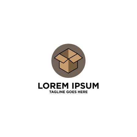 Cardboard Box Packaging Logo Design Templateのイラスト素材