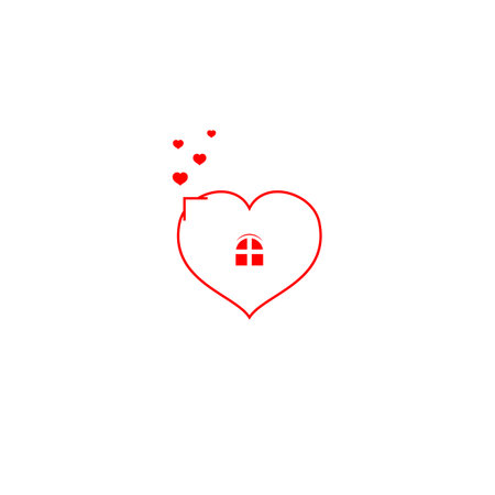 Love Home Logo Design Templateのイラスト素材