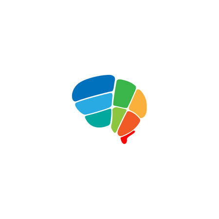 Color Brain Logo Vector Illustrationのイラスト素材