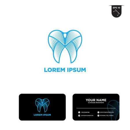 Dental Clinic logo Design and Business Card Templateのイラスト素材