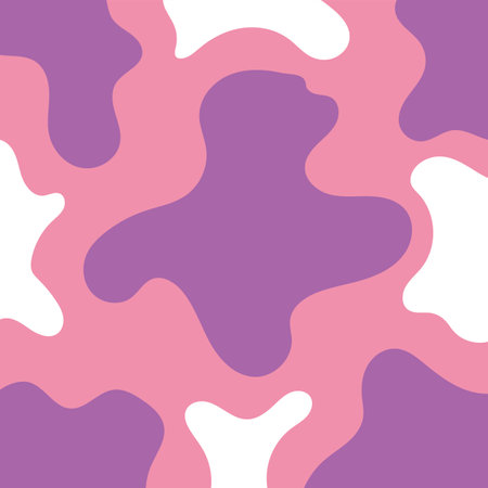 Camouflage background vector illustration. Classic clothing style masking camo repeat print. Purple colors textureのイラスト素材