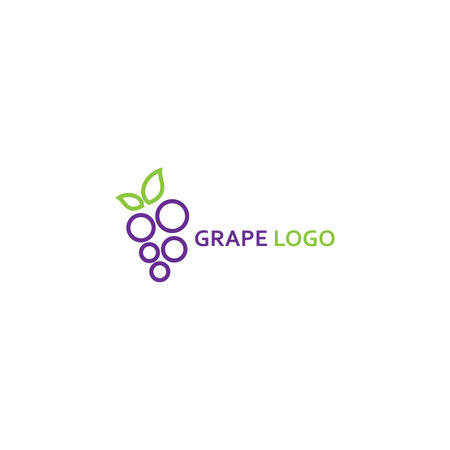 Creative Fruit Grape Logo Design Templateのイラスト素材