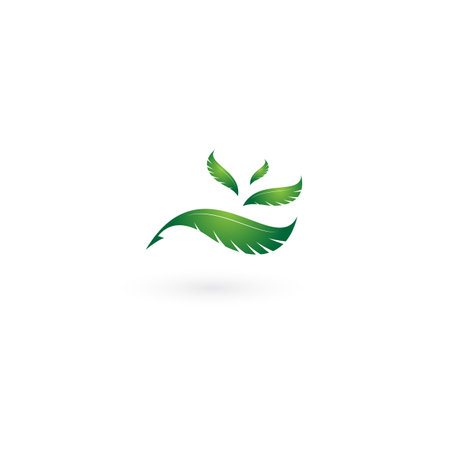 Feather Leaf Logo aDesign Templateのイラスト素材