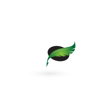 Feather Leaf Logo aDesign Templateのイラスト素材