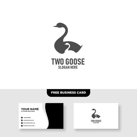 Couple Goose Logo Design Templateのイラスト素材
