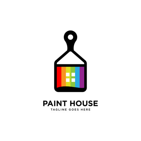 paint home logo simple line logo template vector illustration - Vectorのイラスト素材