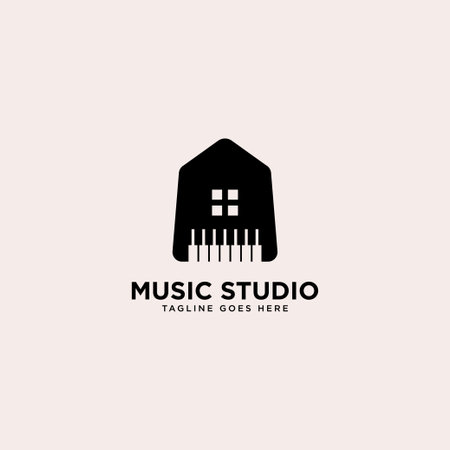 Music Studio Logo Design Templateのイラスト素材