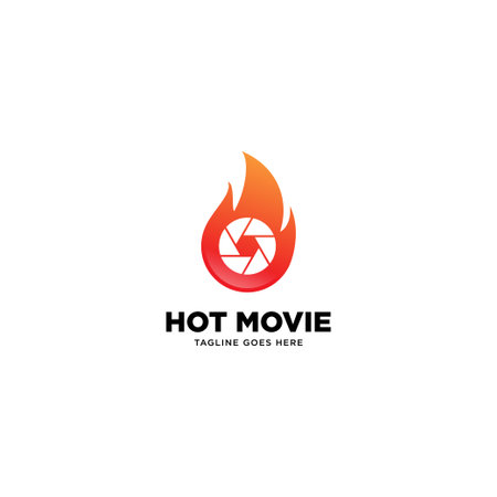 Hot movie logo template vector illustration - Vectorのイラスト素材