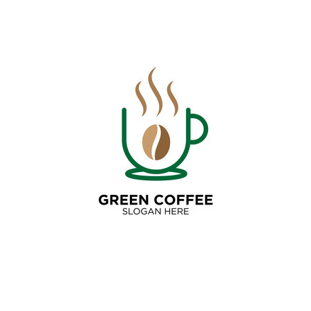 Green Coffee Logo Design Vectorのイラスト素材