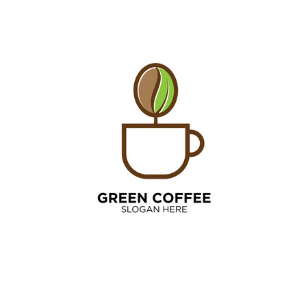 Green Coffee Logo Design Vectorのイラスト素材