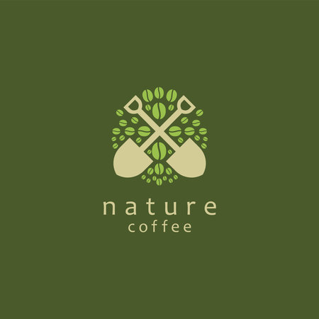 Nature Coffee Logo Design Vectorのイラスト素材