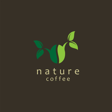 Nature Coffee Logo Design Vectorのイラスト素材