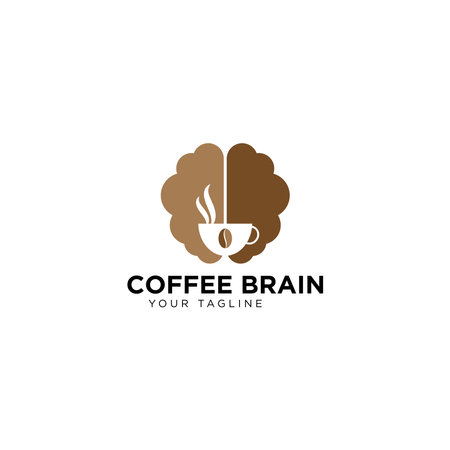 Coffee Brain Logo Design Templateのイラスト素材