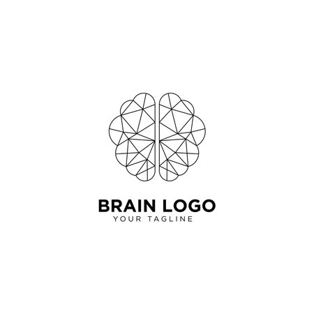 Creative Poly Brain Logo Design Templateのイラスト素材