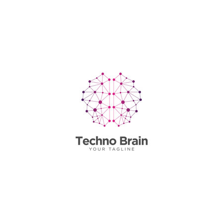 Creative Brain Technology Logo Design Vectorのイラスト素材