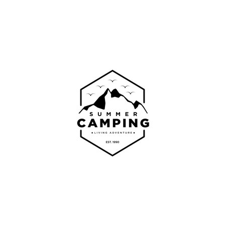 mountain and outdoor adventures logo  mountain labels and design elementsのイラスト素材