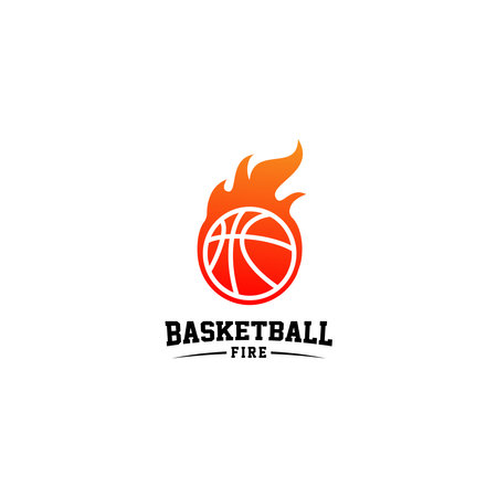 Basketball Fire Logo Design Vectorのイラスト素材