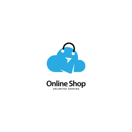 Online Shop Logo Design Vectorのイラスト素材