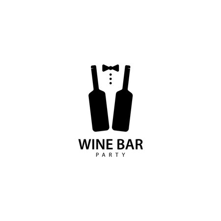 Wine Bar Party Logo Designのイラスト素材