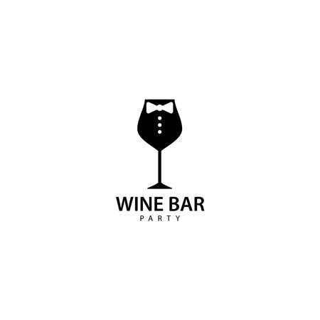 Wine Bar Party Logo Designのイラスト素材