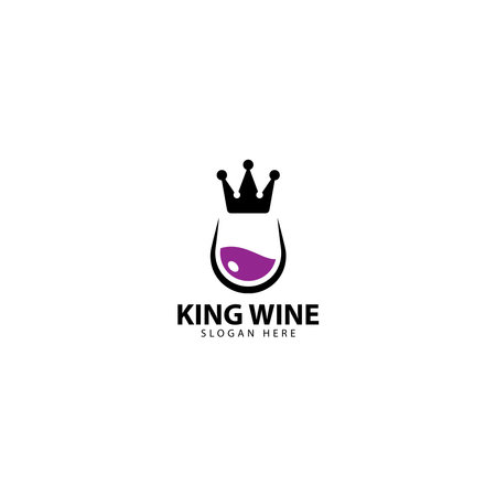 King Wine Logo Design Iconのイラスト素材