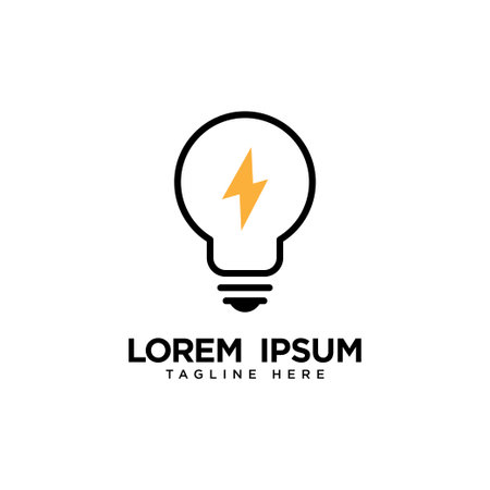 light bulb line logo design energy, concept idea of ââelectric powerのイラスト素材