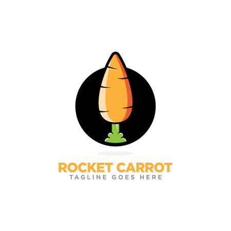 Rocket Carrot Logo Design Templateのイラスト素材