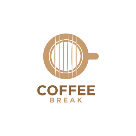 Coffee Break Music Logo Designのイラスト素材