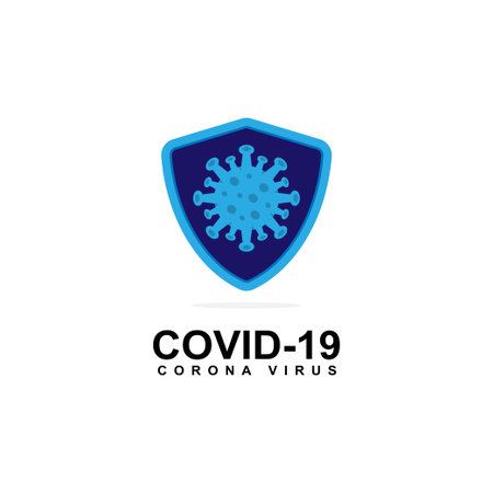 Covid-19 Coronavirus concept inscription typography design logoのイラスト素材