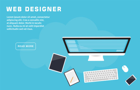 Web Designer Landing Page Templateのイラスト素材