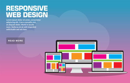 Responsive Web Design Landing Page Templateのイラスト素材