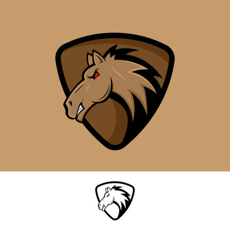 Shield Horse Mascot Designのイラスト素材