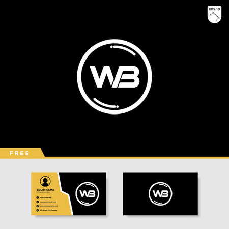 Letter WB on Circle Designのイラスト素材