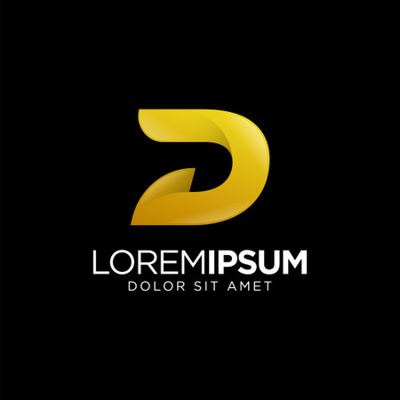 Letter D Gold Designのイラスト素材