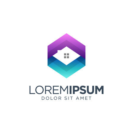 Colorful Gradient Home , Real Estate Designのイラスト素材