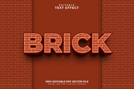 Brick 3D Text Effectのイラスト素材