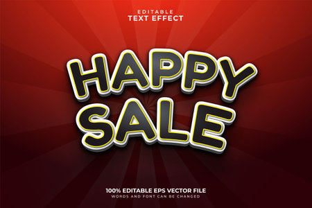 Happy Sale Editable Text Effectのイラスト素材