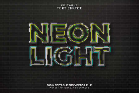 Neon Light Text Effectのイラスト素材