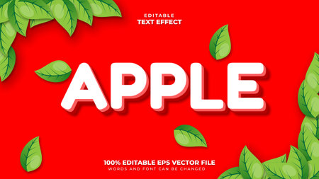 Apple Fruit Text Effectのイラスト素材