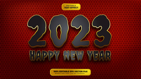 Happy New Year Text Effectのイラスト素材