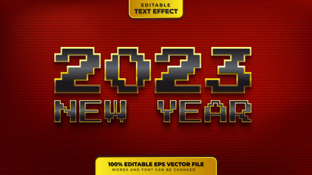 Happy New Year Text Effectのイラスト素材