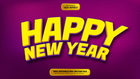Happy New Year Text Effectのイラスト素材