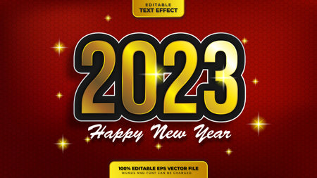 Happy New Year Text Effectのイラスト素材
