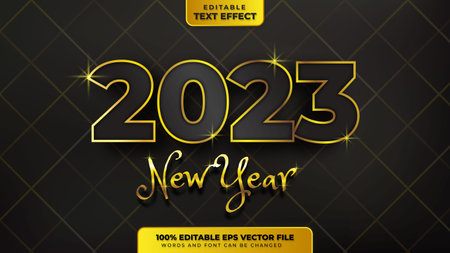 Happy New Year Text Effectのイラスト素材