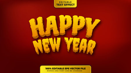 Happy New Year Text Effectのイラスト素材