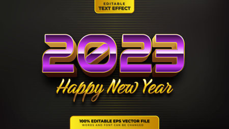 Happy New Year Text Effectのイラスト素材
